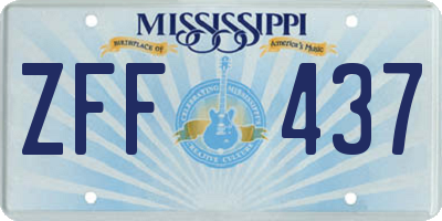 MS license plate ZFF437