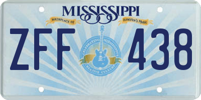 MS license plate ZFF438