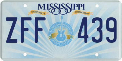 MS license plate ZFF439