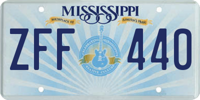 MS license plate ZFF440