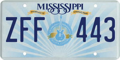 MS license plate ZFF443