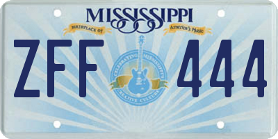MS license plate ZFF444