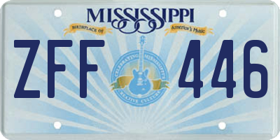 MS license plate ZFF446