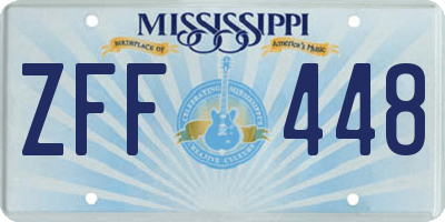 MS license plate ZFF448