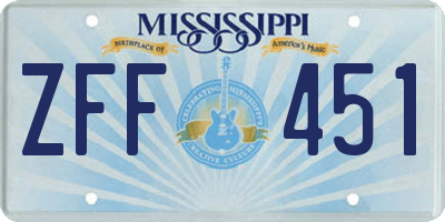 MS license plate ZFF451