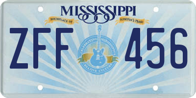 MS license plate ZFF456