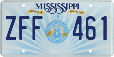 MS license plate ZFF461
