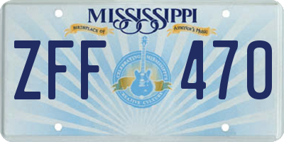 MS license plate ZFF470