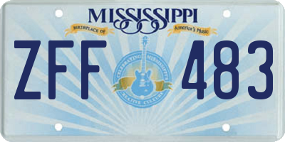MS license plate ZFF483