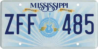 MS license plate ZFF485