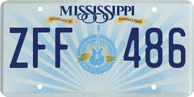 MS license plate ZFF486