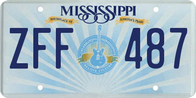 MS license plate ZFF487