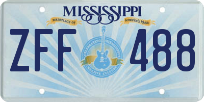 MS license plate ZFF488