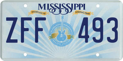MS license plate ZFF493