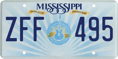 MS license plate ZFF495