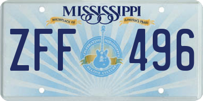 MS license plate ZFF496
