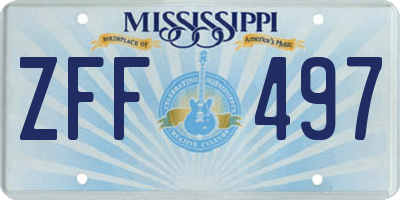 MS license plate ZFF497