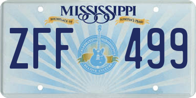 MS license plate ZFF499