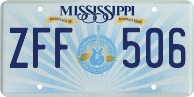 MS license plate ZFF506