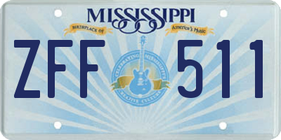 MS license plate ZFF511