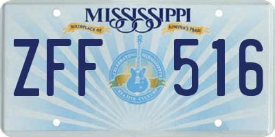 MS license plate ZFF516