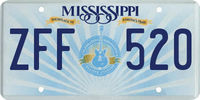 MS license plate ZFF520
