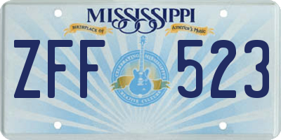 MS license plate ZFF523