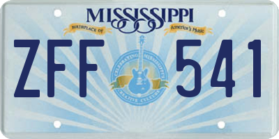 MS license plate ZFF541