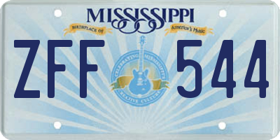 MS license plate ZFF544