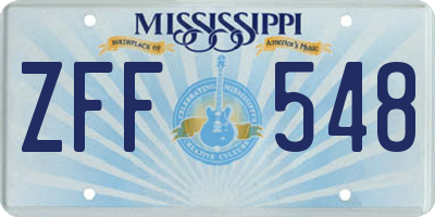MS license plate ZFF548