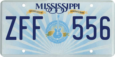 MS license plate ZFF556
