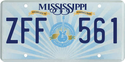 MS license plate ZFF561