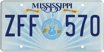 MS license plate ZFF570