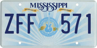 MS license plate ZFF571