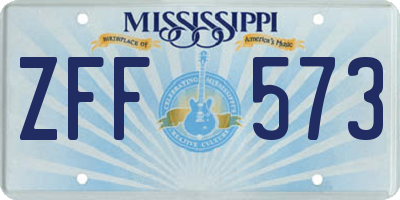 MS license plate ZFF573