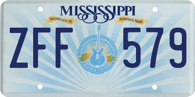 MS license plate ZFF579