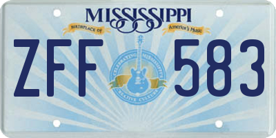 MS license plate ZFF583