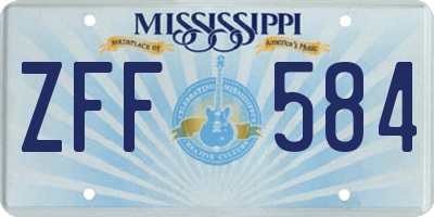 MS license plate ZFF584