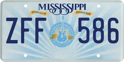 MS license plate ZFF586