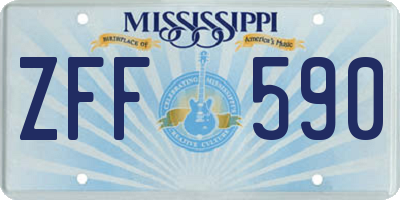 MS license plate ZFF590