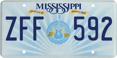 MS license plate ZFF592