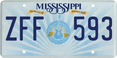 MS license plate ZFF593