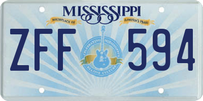 MS license plate ZFF594