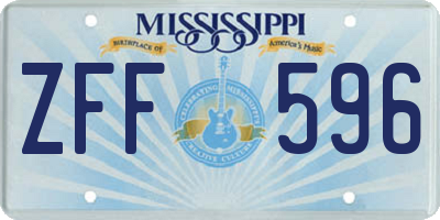 MS license plate ZFF596