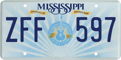 MS license plate ZFF597