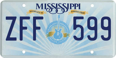 MS license plate ZFF599