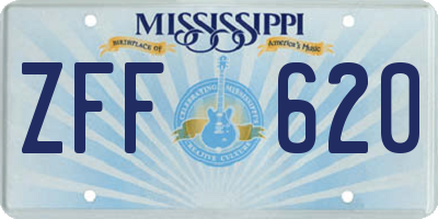 MS license plate ZFF620
