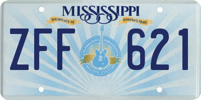 MS license plate ZFF621