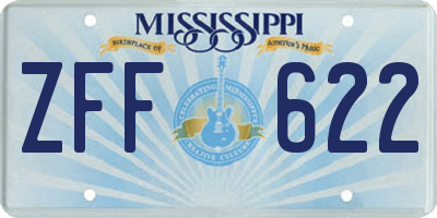 MS license plate ZFF622