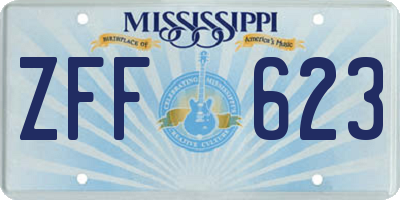 MS license plate ZFF623